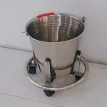Stainless Steel Kick Bucket With Wheels Mobile Medical Waste Bin for sale