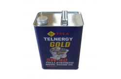 China 4L Engine Oil Tin Can Metal Handle Lids Square Tin Containers supplier