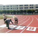 3mm Two Layers Synthetic Sports Flooring Red Blue Outdoor playground for sale
