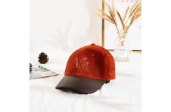 China Custom 56CM Suede Embroidered Baseball Caps With PU Brim supplier