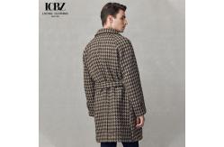 China Customized Logo Printing British Style Houndstooth Woolen Coat for Business Casual supplier