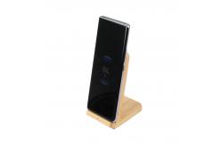 China Bamboo Recyclable Vertical Mobile Phone Wireless Charger 7.5W 205KHZ supplier