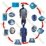 SMS 45gsm Reinforced Disposable Dental Gowns With Hand Towel And Wrap for sale