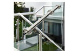 China Rust-Proof 201 Stainless Steel Handrails with Flat Saddle for Glass Railings supplier