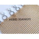 Shining Gold Color 304 Stainless Steel Ring Mesh Chainmail Room Divider Curtain 1mm X 8mm for sale