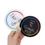 Custom 100*100mm Epoxy Google Review NFC Sticke Table Tag For Yelp Tripadvisor for sale