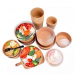 Disposable Microwavable Paper Food Bowls Salad Containers 375-1000ml for sale