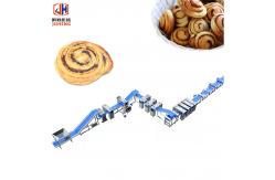 China Commercial High-Capacity Automatic Puff Pastry Production Line Cinnamon Roll Machine supplier