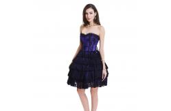 China Breathable Purple Black 2XL Bodycon Corset Mini Dress With Zipper supplier