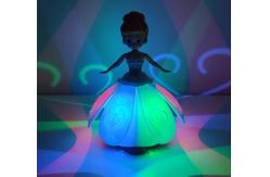 China Custom Dancing Princess Universal Spinning Cool Light Music Aisha plastic Toy figure supplier