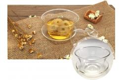 China OEM ODM Double Walled Glass Cups / Mugs With Infuser Basket supplier
