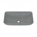 Medium Size Mottled Bluish Grey Concrete Wash Basin With Center Drain Location for sale