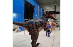 China Handmade Realistic Dinosaur Costume Hidden Legs Lifelike Raptor Costume supplier