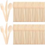 Natural Biodegradable Bulk Birch Wood Spoon / Forks / Knives Disposable for sale
