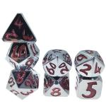 Multipurpose Tiny Metal Dice Red Dice Polyhedral Set For Dungeons And Dragons Silver Red for sale