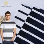 Knit Cotton Striped Material Fabric 175cm Summer Sportswear Skin Friendly Texture for sale