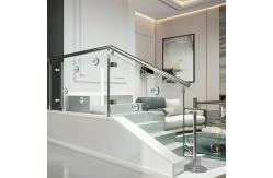 China Sleek PSS Stainless Steel Handrails with Crystal Accents for Glass Balustrades supplier