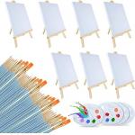 Kids DIY Art Stretched Canvas Board Set With Easel Brush And Palette For Painting for sale