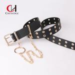 Full Hole Ladies Leather Belt Hip Hop Punk Style Street Cool Wind Chain for sale