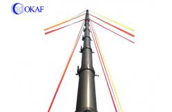 China 18m Height Stable Telescopic Mast Pole Hand Winch Manual Lifting With Guy Wire supplier