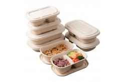 China Take Away Compostable Sugarcane Container Lunch 2 Compartment Food Containers supplier