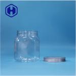 Polygonal Shaped Clear Plastic Cookies Rock Candy Nuts Sugar Jar Aluminium Top Lid for sale
