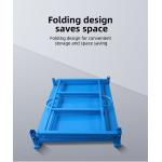Supermarket Galvanized Stackable Metal Racks Foldable Cargo Storage Roll Container