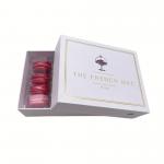 White Macaron Packaging Rigid Gift Paper Box Food Grade 12Pcs With Plastic Clear Inner for sale
