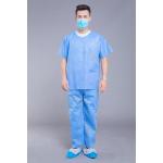 Round Neck Short Sleeve SMS Disposable Scrub Suits for sale