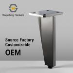 Brushed Nickel Square Metal Sofa Legs Furniture Hardware Feet Suitable for Cabinets and Tables for sale