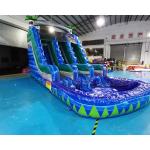 Palm Tree Double Outdoor Inflatable Water Slides For Kindergarten for sale