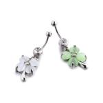 Fashion stainless steel piercing jewelry flower dangle belly button ring for women for sale