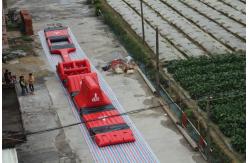China Red Inflatable Obstacle Course Floating Water Park For Children Under 12 Years supplier
