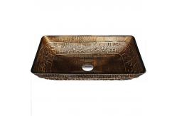 China Large Rectangular Vessel Sinks Bathroom Hot Melt Hand Drawing supplier