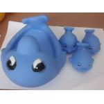 0-36 Month Kids Animal Bath Toys Harmless Rubber Dolphin Family Set Phthalate Free for sale