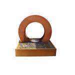 Led Light Corten Steel Water Feature For Garden