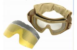 China UV Protection Anti Fog Ski Googles , Outdoor Game Military Safety Goggles supplier
