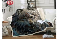 China Digital Printing Micro Mink Sherpa Blanket , Double Layer Royal Plush Fleece Blanket supplier