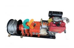 China 3-8 KW Rated Powerful Detachable Diesel Cable Drum Winch Machine supplier