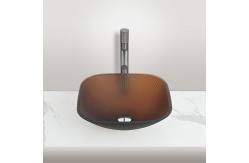 China 1 Hole Glass Bathroom Wash Basin With Mirror Included Countertop Mounted Sinks supplier
