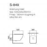 Washdown P Trap Wall Hung Toilet Elongated With Concealed Cistern