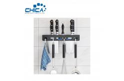 China Wholesale Black Kitchen Knife Rack with Hooks for Kitchen Storage supplier