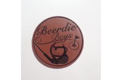 China Debossed Logo Small PU Leather Patches suitable For Hat And Bag supplier