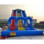 0.55mm PVC Outdoor Inflatable Water Slide Into Pool  / Giant Slip N Slide for sale