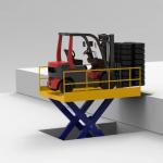 Stationary Hydraulic Truck Dock Scissor Lift 5000KG With Extension Ramp for sale