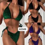 Swimming Suits Bikini Sexy Strength Abrasion Resistance Good Resistance High Elastic Green Black for sale