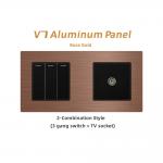 Traditional 1 / 2 / 3 Gang Wall Switch Panel Aliminum Rocker Light Switch for sale