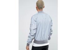 China Fashion Blank Ma1 Flight 3M Reflective Bomber Jacket Slim Fit For Autumn supplier