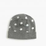 Girls Patriots Beanie Hat Viscose / Nylon / Wool / Cashmere Material With Star Foil Printing for sale