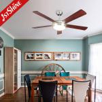 Remote Control ROHS Modern Flush Mount Ceiling Fan With Light